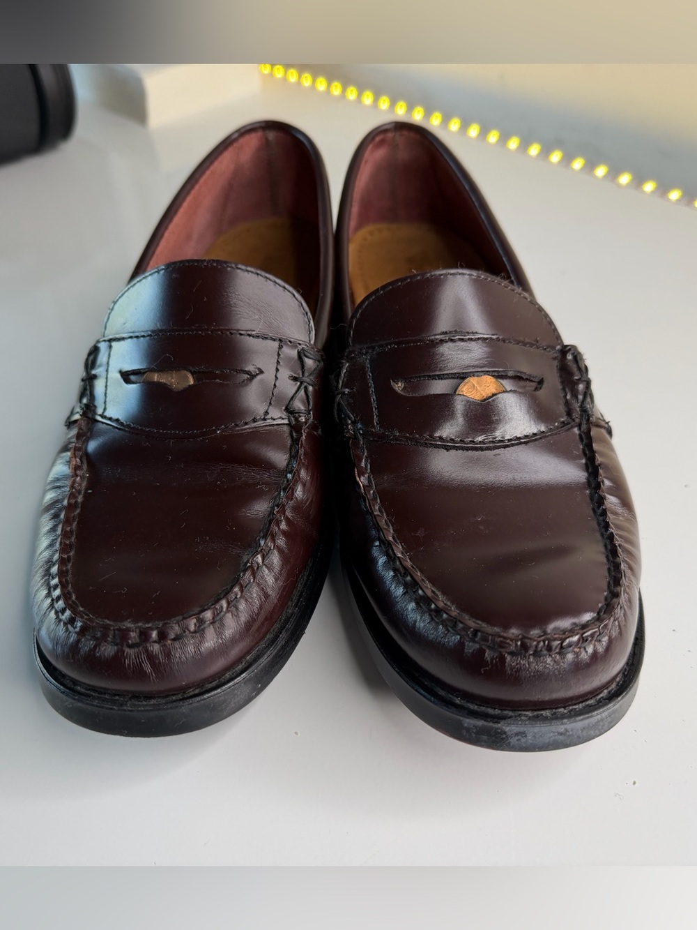 Bass Dark Burgundy Classic Katherine Weejuns Leather Penny Loafers
